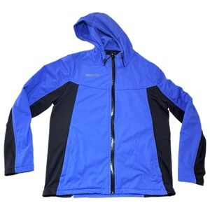 Descente Men's Lightweight Pivot Jacket Large Hooded Thinsulate Blue Ski Layer